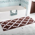 Hastings Home Hastings Home 100 Percent Cotton Trellis Bathroom Mat- 24x60 inches - Chocolate 618368VUY